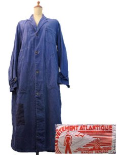 画像1: ~1960's French  "LE VETEMENT" Work Coat color Blue　size M-L (表記なし) (1)