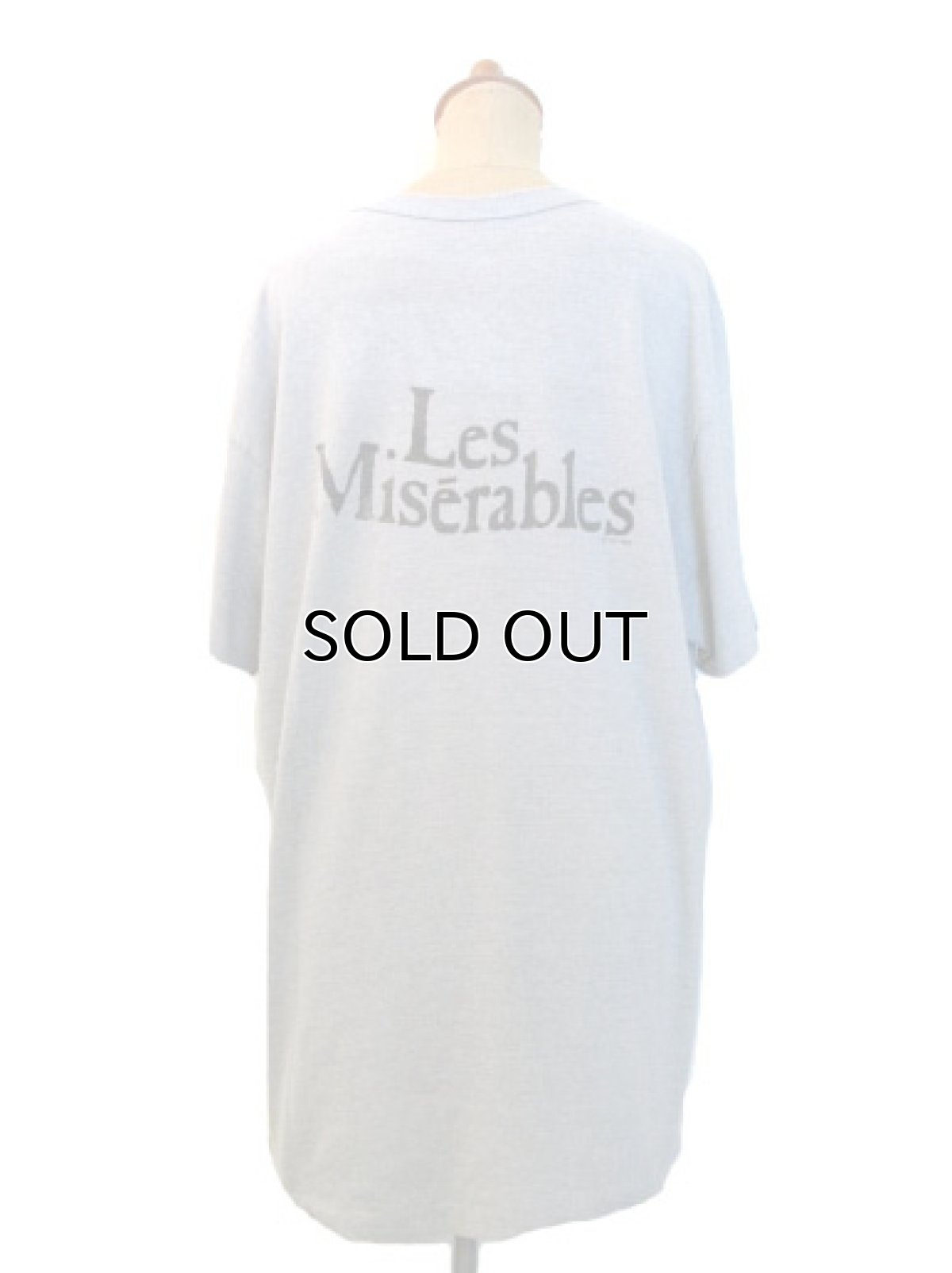 画像2: 1980's "Les Miserables" Print Tee Grey　size L - XL  (表記 なし) (2)