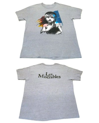 画像1: 1980's "Les Miserables" Print Tee Grey　size L - XL  (表記 なし)