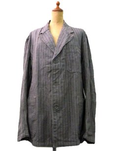 画像1: 1940's~ Swedish Cotton Stripe Prisoner Jacket　size L (表記なし) (1)