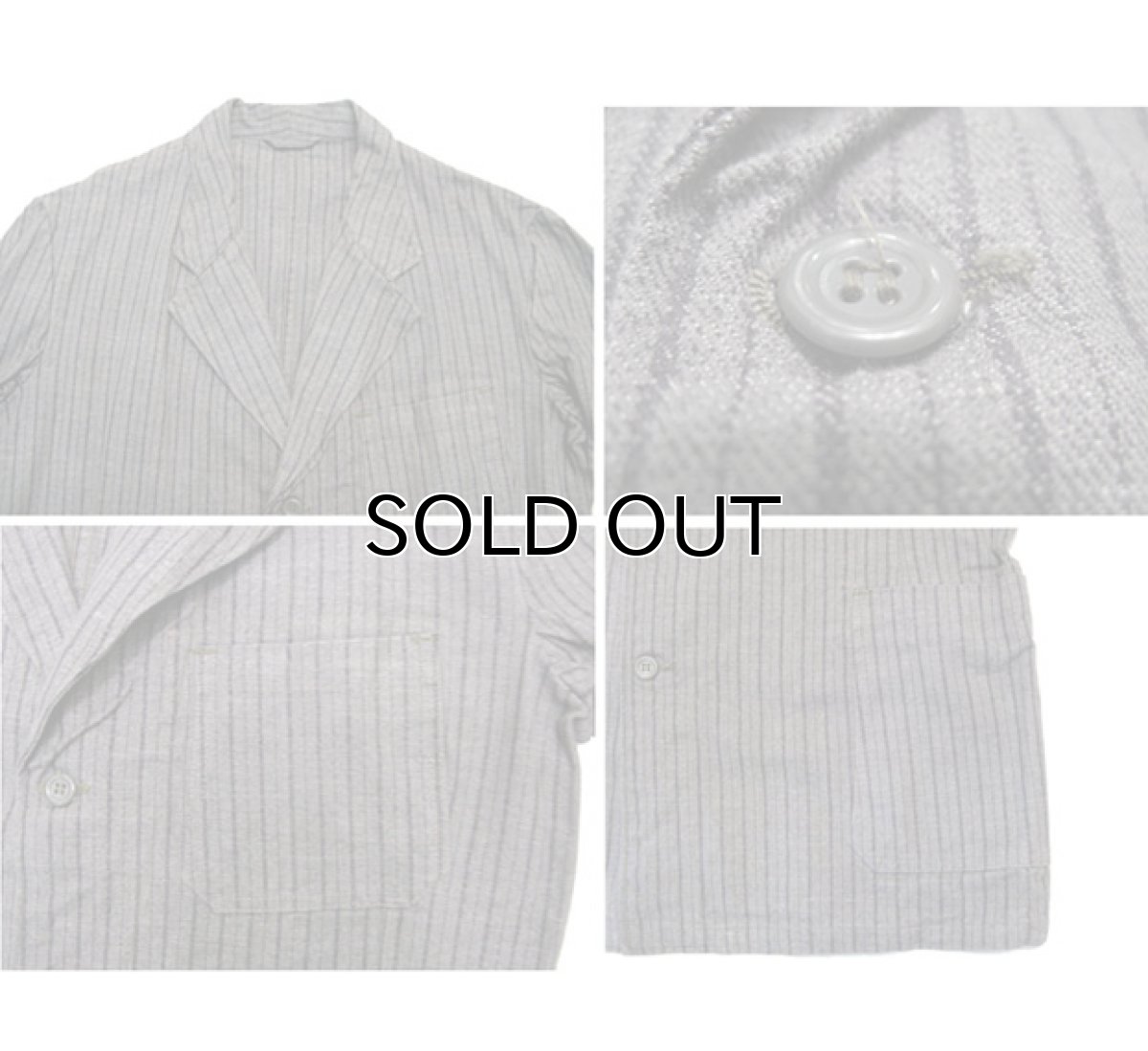 画像4: 1940's~ Swedish Cotton Stripe Prisoner Jacket size L (表記なし) (4)