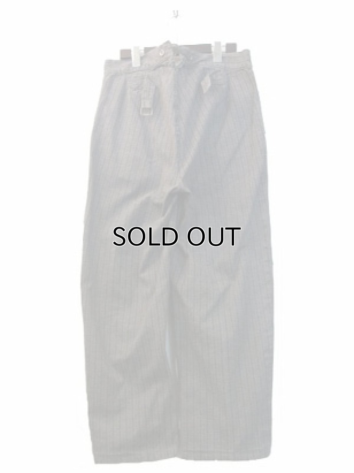 画像2: 1940's~ Swedish Cotton Stripe Prisoner Trousers size ~ w 33.5 inch (表記なし) (2)