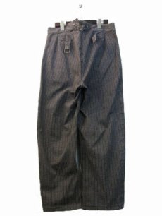 画像2: 1940's~ Swedish Cotton Stripe Prisoner Trousers　size ~ w 33.5 inch (表記なし) (2)