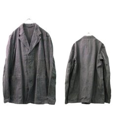 画像2: 1940's~ Swedish Cotton Stripe Prisoner Jacket　size L (表記なし) (2)