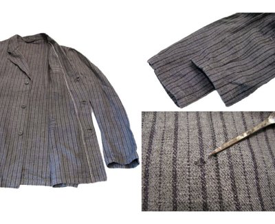 画像3: 1940's~ Swedish Cotton Stripe Prisoner Jacket　size L (表記なし)