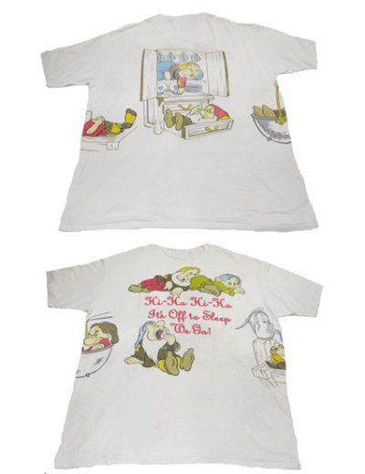 画像1: 1980's "Sevon Drifs" 七人の小人 Print Big Tee White　size XXXL  (表記 なし)