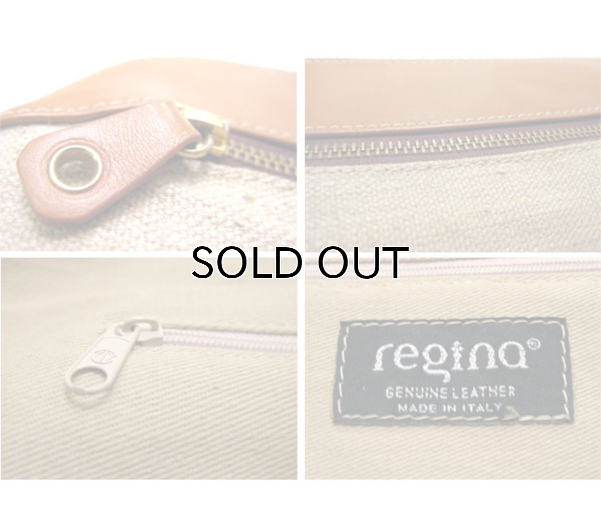 画像3: "regina" Leather x Linen Hand Bag　BROWN / NATURAL (3)