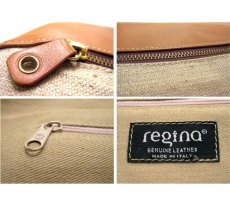 画像3: "regina" Leather x Linen Hand Bag　BROWN / NATURAL (3)
