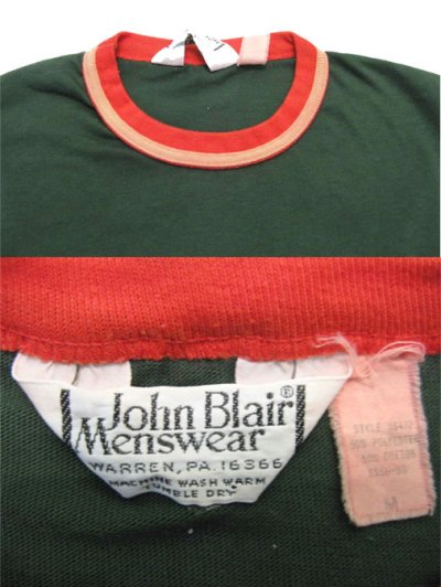 画像2: 1980's "John Blair" Border Tee　Green　size S  (表記 M)