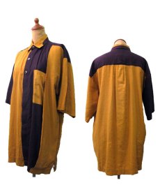 画像2: 1980's "Mango Gianni " Design S/S Shirts Purple/Yellow　size L (表記 S) (2)