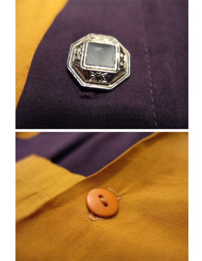 画像2: 1980's "Mango Gianni " Design S/S Shirts Purple/Yellow　size L (表記 S)