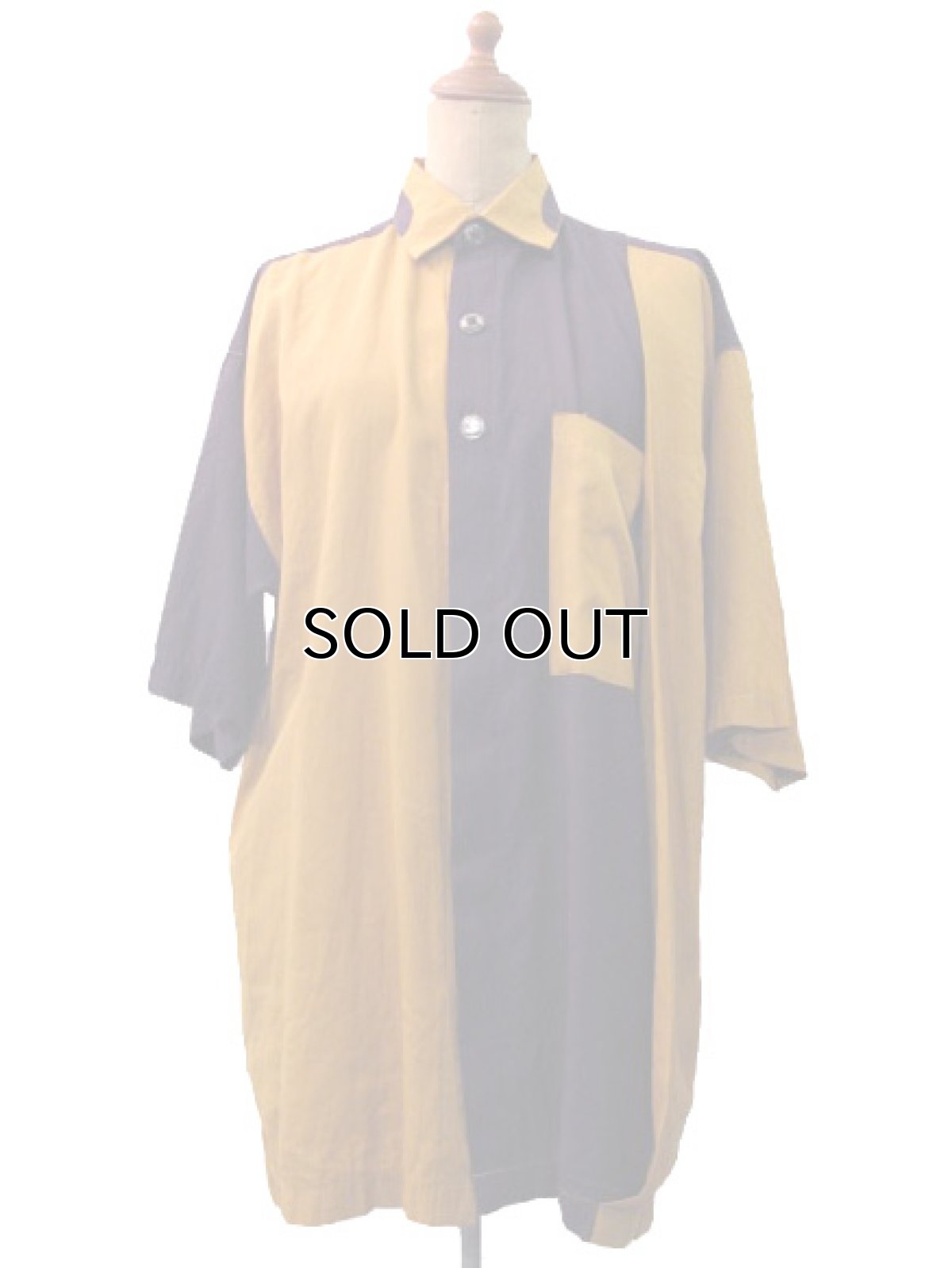 画像1: 1980's "Mango Gianni " Design S/S Shirts Purple/Yellow　size L (表記 S) (1)