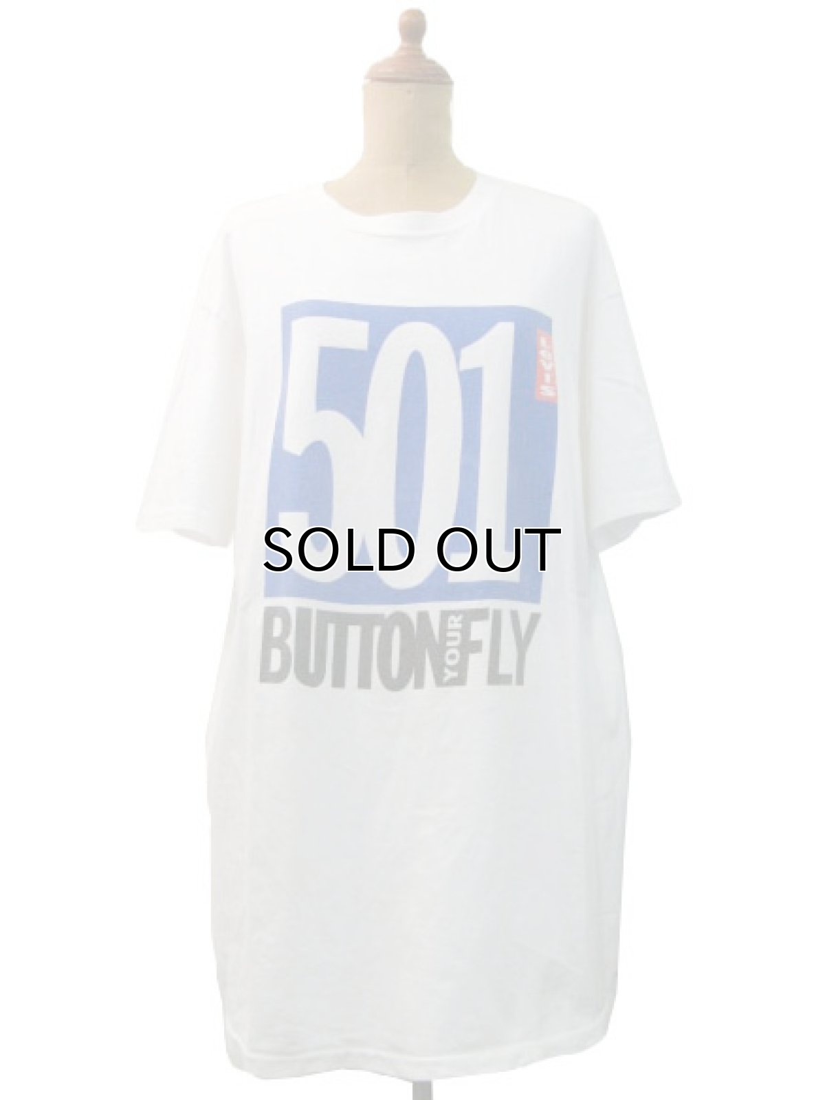 画像2: 1990's "Levis"  501 Print Tee White size L - XL  (表記 L) (2)