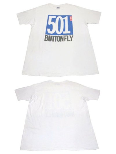 画像1: 1990's "Levis"  501 Print Tee　White　size L - XL  (表記 L)