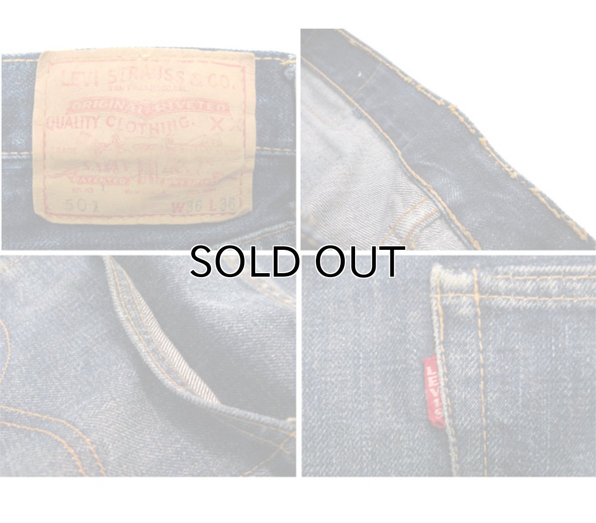 画像3: 1960's LEVI'S 501 BIG "E" Denim Pants size 34 inch (表記 W 36 x L 36) (3)