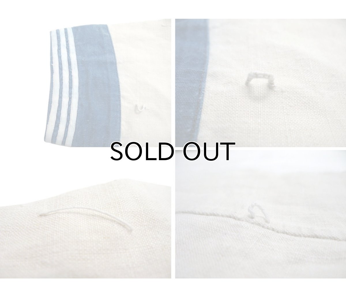 画像4: 1930's "1937"French Marine Shawl Collar Linen Sailor Jacket White / Blue　size XS - S (表記 なし) (4)