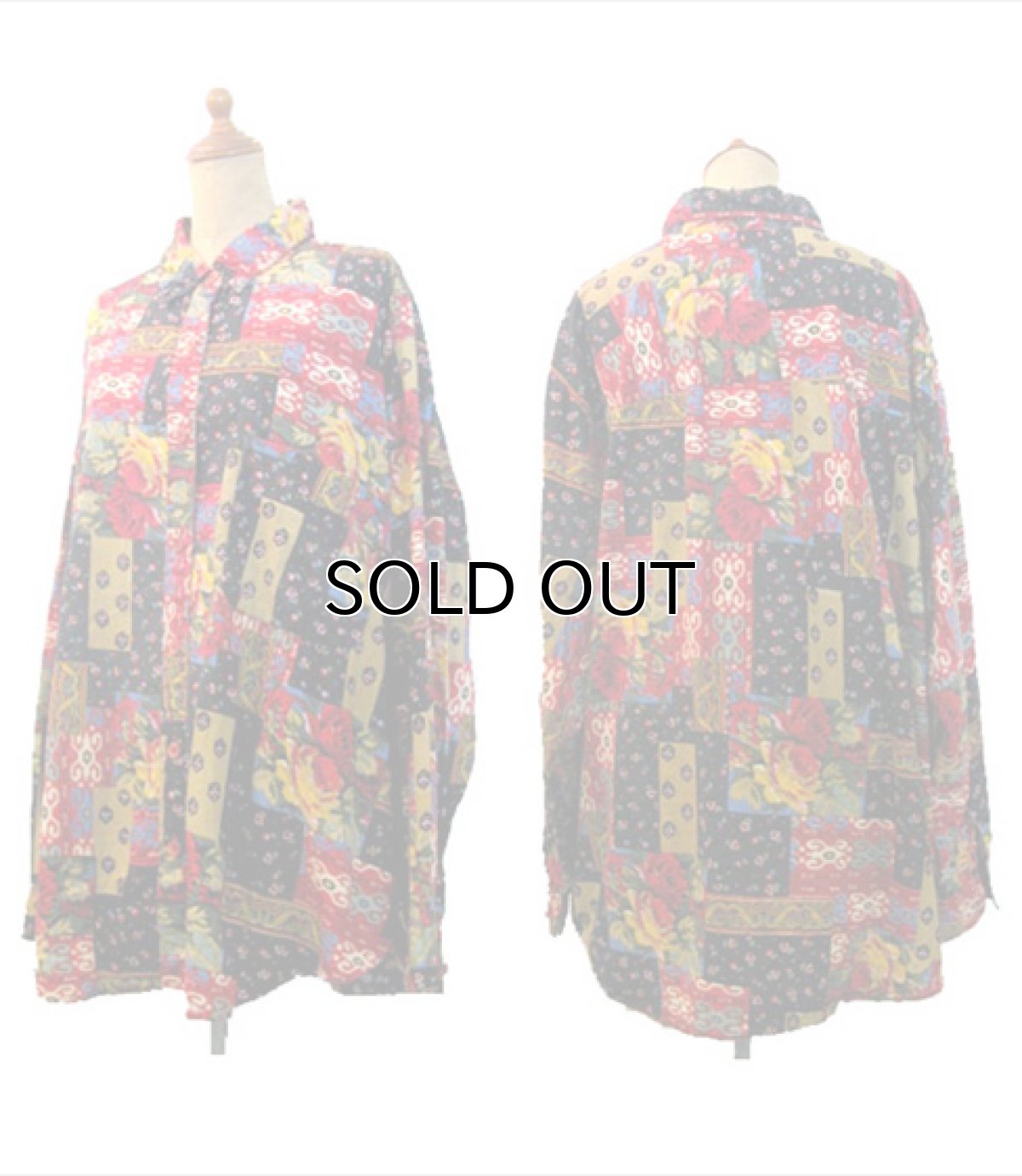 画像2: 1990's "Jacque & Koko" Crazy Print L/S Shirts  size L - XL (表記 22/24) (2)