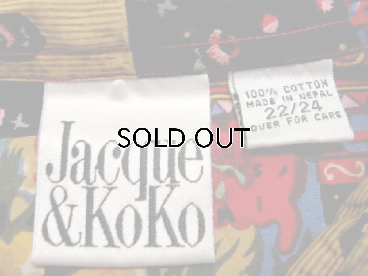 画像5: 1990's "Jacque & Koko" Crazy Print L/S Shirts  size L - XL (表記 22/24) (5)