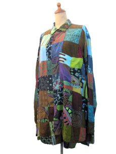 画像2: 1990's "TERRANOVA" Crazy Pattern L/S Shirts  size L - XL (表記 M) (2)