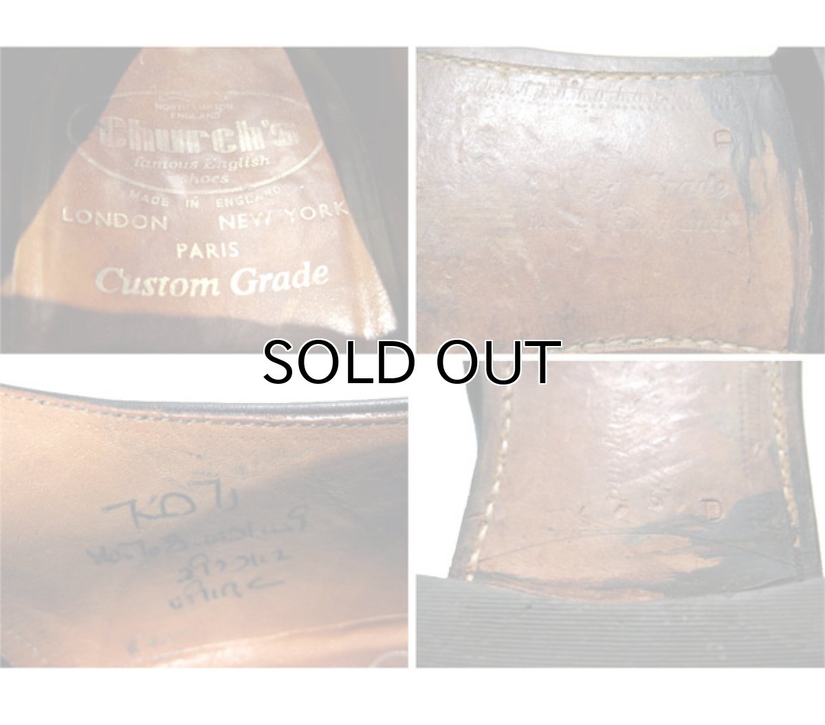 画像4: 1980's "Church's" Plain Toe Leather Shoes　BLACK　size 7 1/2 D (4)