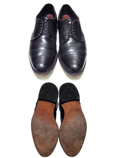 画像1: "Allen Edmonds" Cap Toe Leather Shoes　BLACK　size 10D