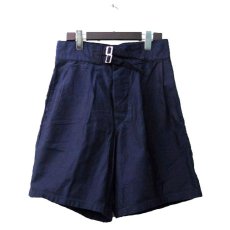 画像1: 1960's Italian Military Gurkha Shorts Navy　w 30 inch (1)