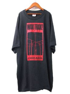 画像1: "WAX TRAX RECORDS CHICAGO"  Print Tee  BLACK　size XL~ (表記 XL) (1)