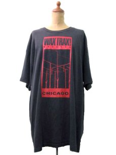 画像2: "WAX TRAX RECORDS CHICAGO"  Print Tee  BLACK　size XL~ (表記 XL) (2)