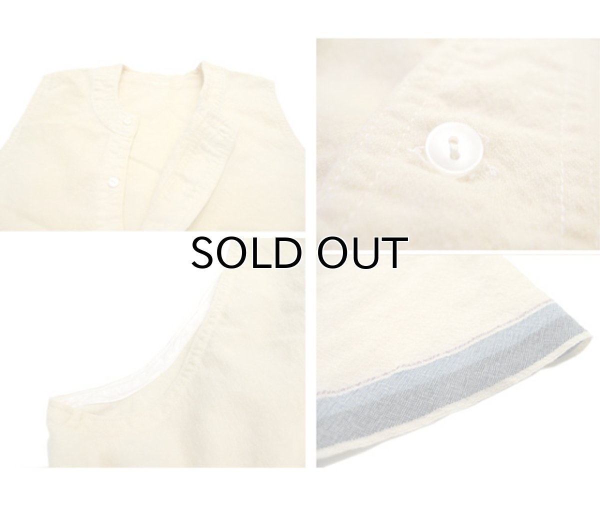 画像4: 1950's~ French Cotton / Wool Vest　size S  (表記無し) (4)