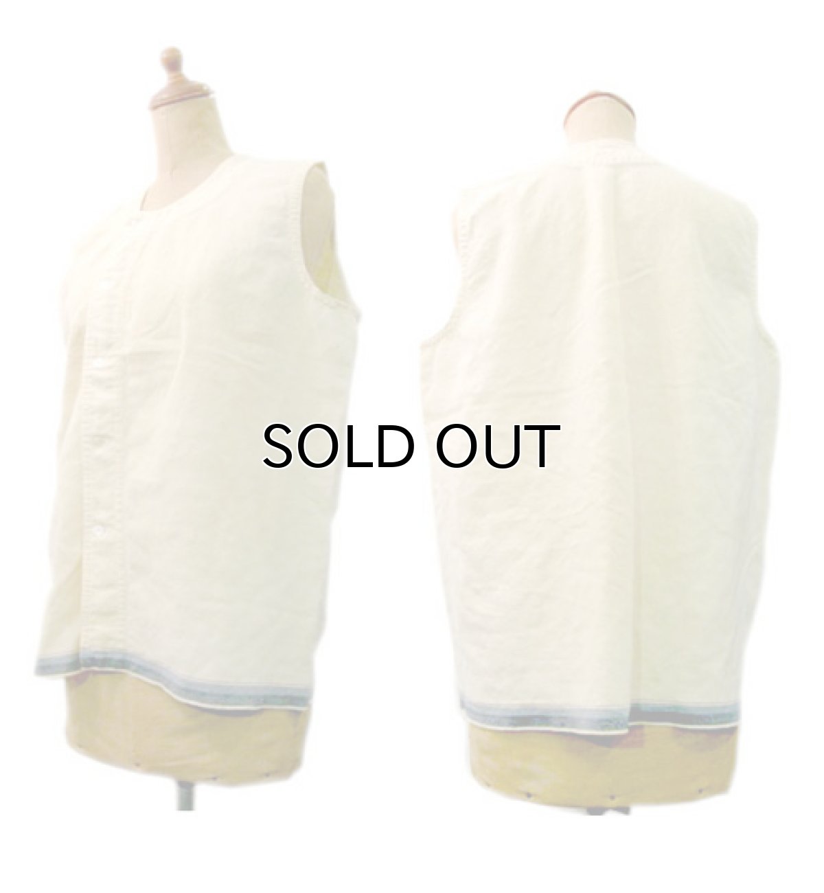 画像2: 1950's~ French Cotton / Wool Vest　size S  (表記無し) (2)