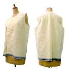 画像2: 1950's~ French Cotton / Wool Vest　size S  (表記無し) (2)