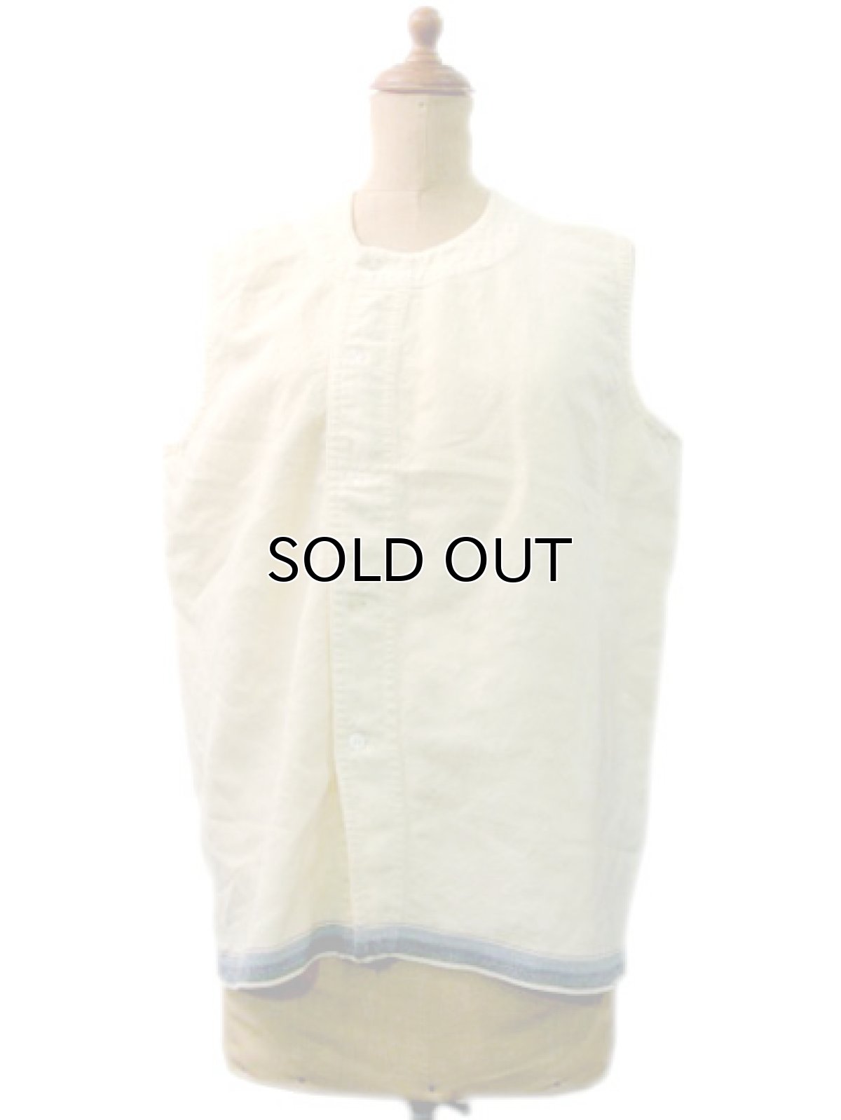 画像1: 1950's~ French Cotton / Wool Vest　size S  (表記無し) (1)