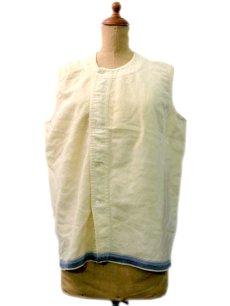 画像1: 1950's~ French Cotton / Wool Vest　size S  (表記無し) (1)