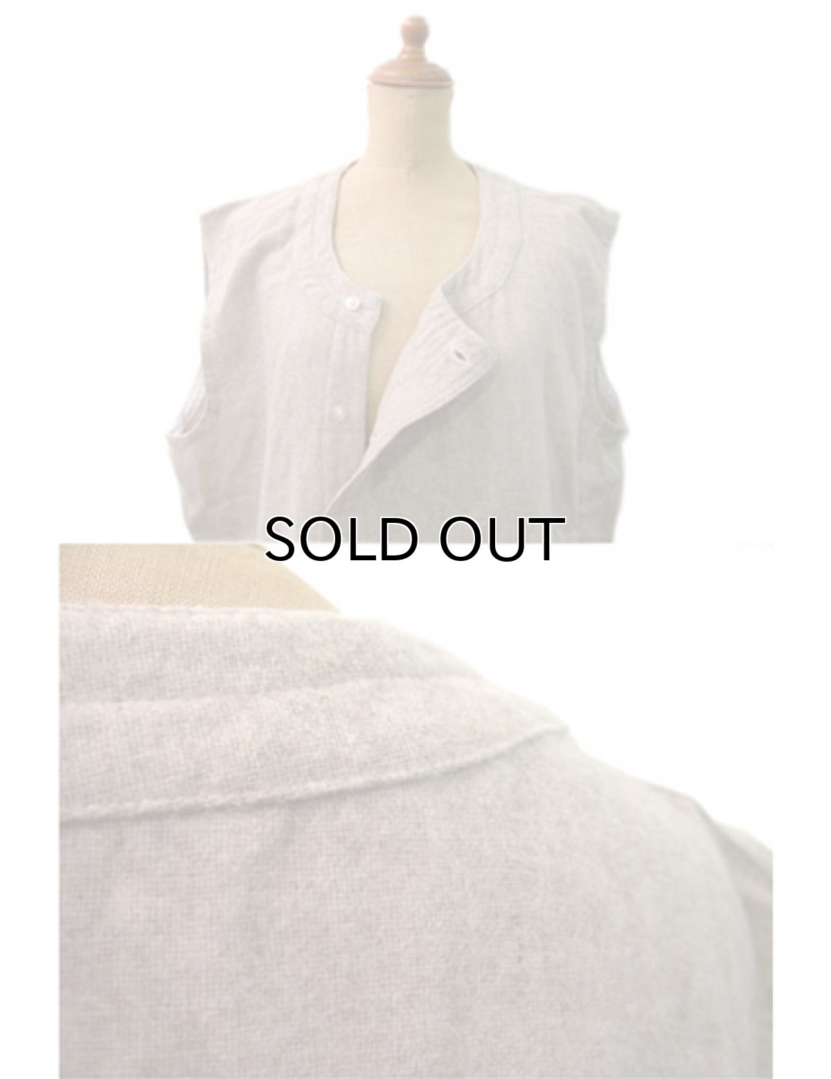 画像3: 1950's~ French Cotton / Wool Vest　size L  (表記無し) (3)