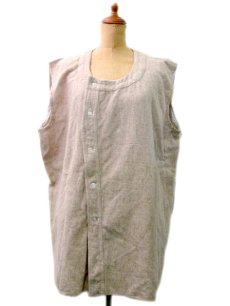 画像1: 1950's~ French Cotton / Wool Vest　size L  (表記無し) (1)