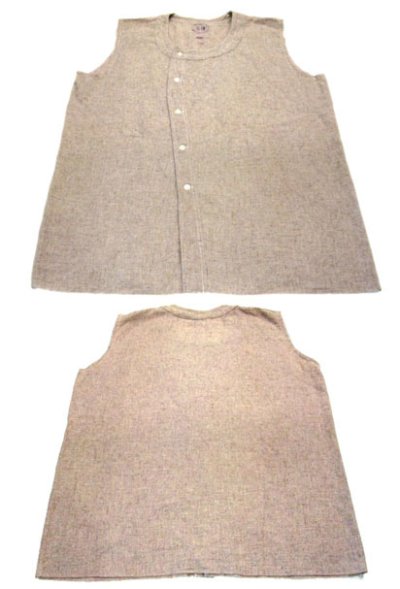 画像1: 1950's~ French Cotton / Wool Vest　size L  (表記無し)