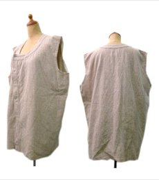 画像2: 1950's~ French Cotton / Wool Vest　size L  (表記無し) (2)