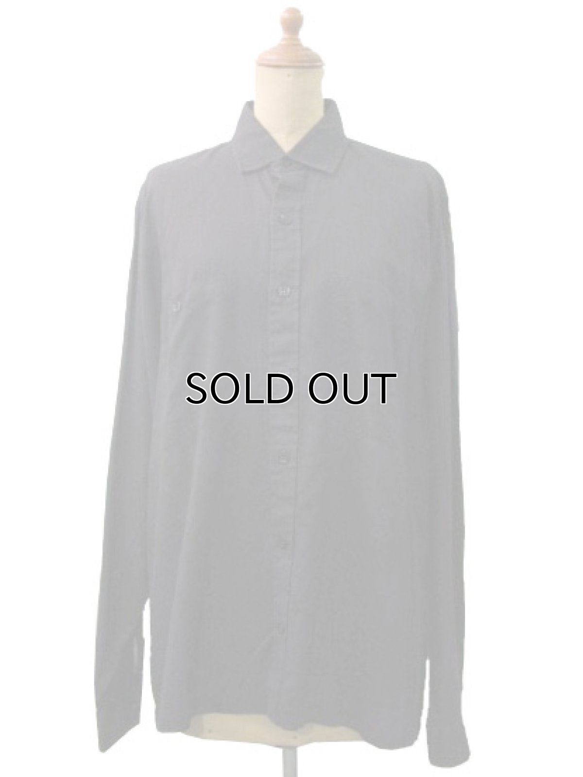 画像1: "Pierre Cardin" Cotton / Ramie L/S Shirts BLACK  size M  (表記 M) (1)