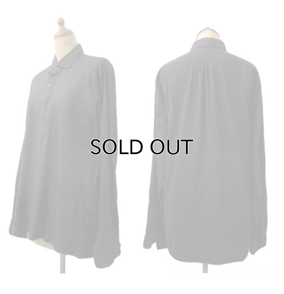 画像3: "Pierre Cardin" Cotton / Ramie L/S Shirts BLACK  size M  (表記 M) (3)