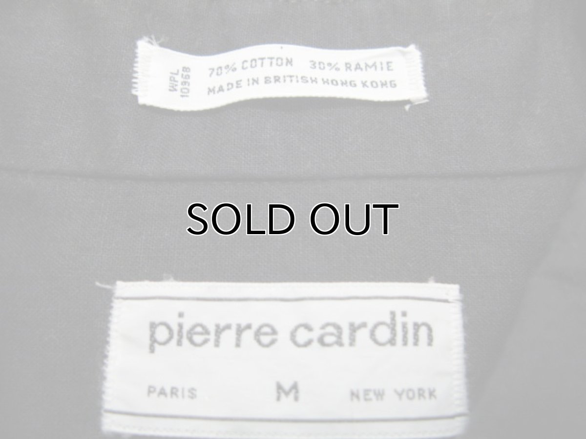 画像4: "Pierre Cardin" Cotton / Ramie L/S Shirts BLACK  size M  (表記 M) (4)
