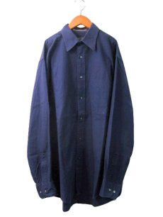 画像2: "Calvin Klein" Cotton L/S Shirts NAVY  size M - L  (表記 15) (2)