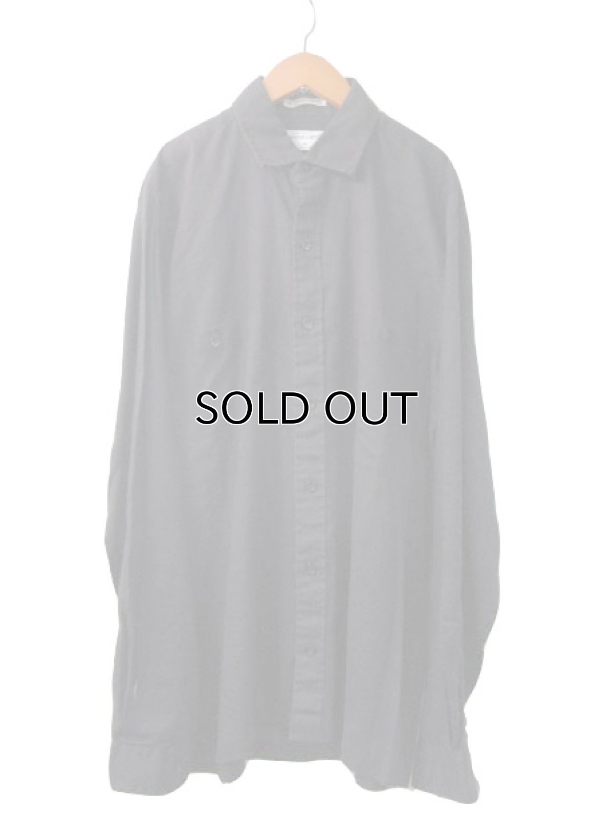 画像2: "Pierre Cardin" Cotton / Ramie L/S Shirts BLACK  size M  (表記 M) (2)