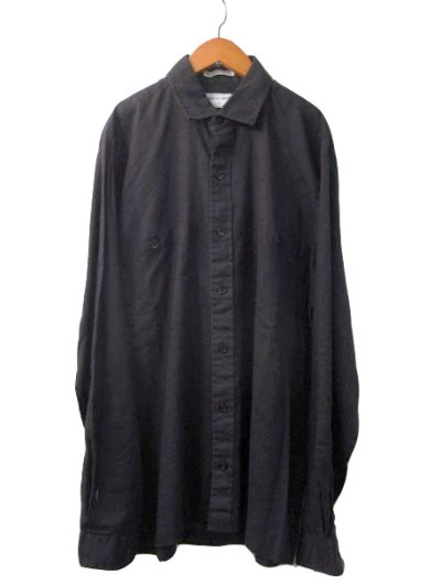画像3: "Pierre Cardin" Cotton / Ramie L/S Shirts BLACK  size M  (表記 M)