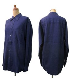 画像3: "Calvin Klein" Cotton L/S Shirts NAVY  size M - L  (表記 15) (3)