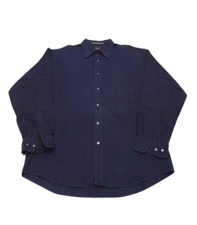 画像1: "Calvin Klein" Cotton L/S Shirts NAVY  size M - L  (表記 15)