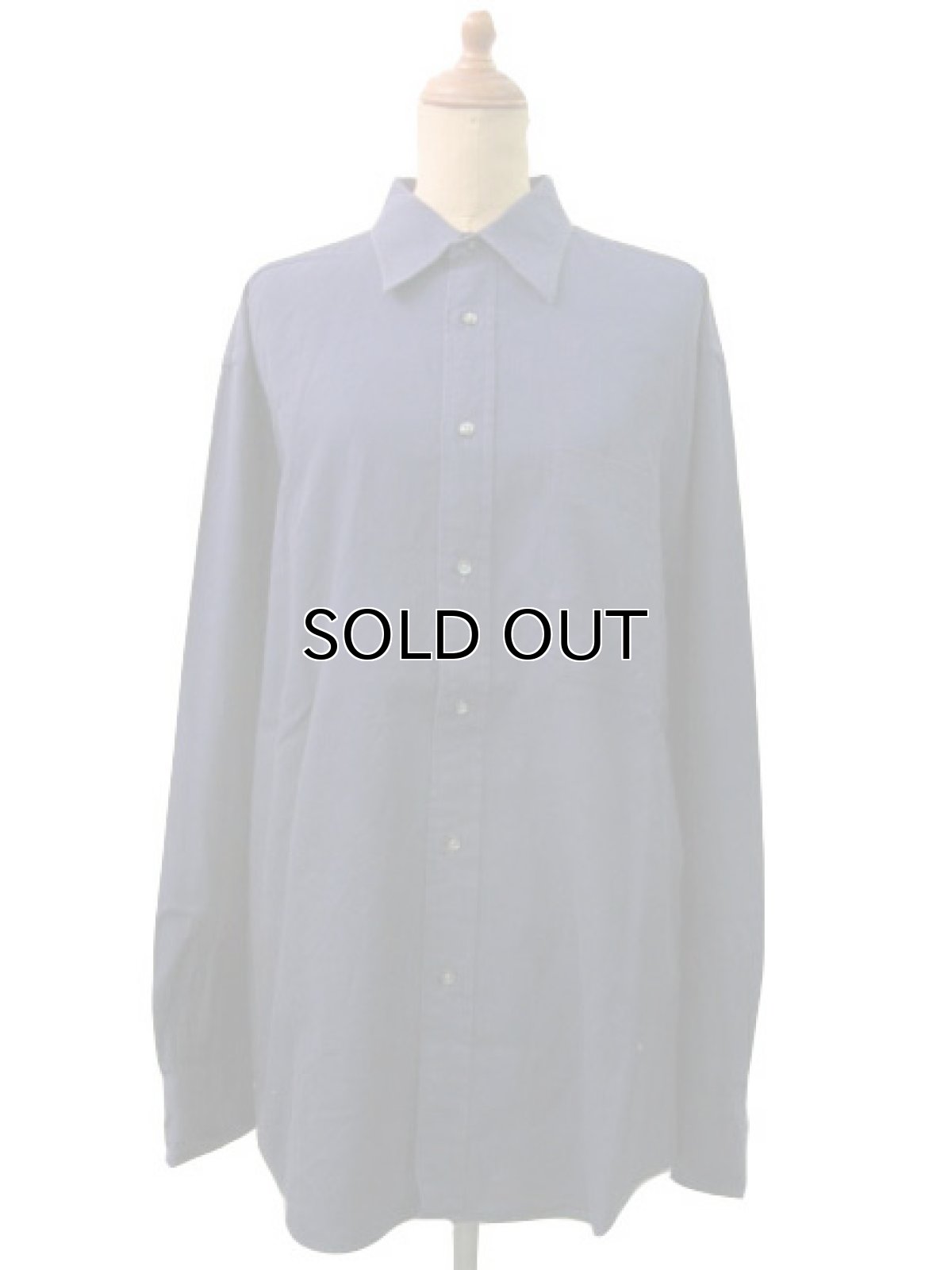 画像1: "Calvin Klein" Cotton L/S Shirts NAVY  size M - L  (表記 15) (1)