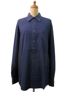 画像1: "Calvin Klein" Cotton L/S Shirts NAVY  size M - L  (表記 15) (1)