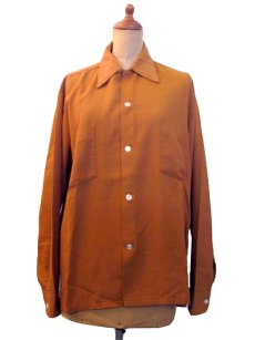 画像2: 1960's "BRENT"  Rayon L/S Embroidery Shirts  size M  (表記 M 15 - 15 1/2) (2)