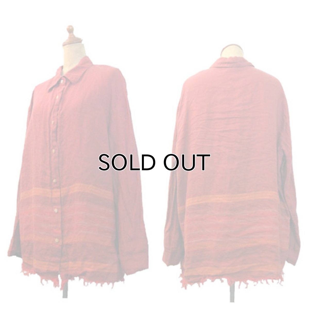 画像3: "Garnet Hill  L/S Design Linen Shirts  size M - L  (表記 18) (3)