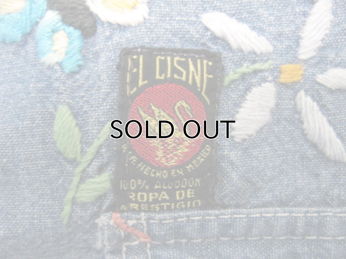 画像5: 1970's "EL CISNE"  L/S Denim Embroidery Shirts  size M  (表記 なし) (5)